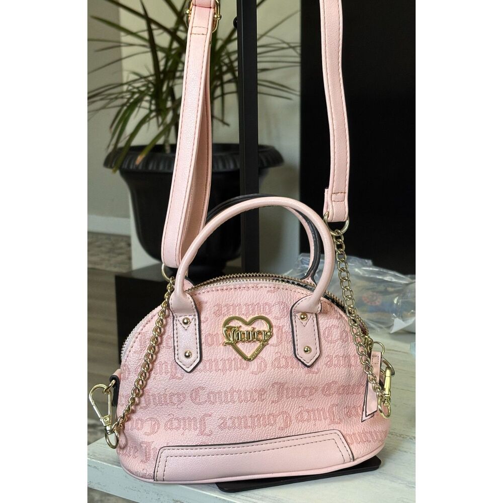 Juicy Couture Pink Flawless Dome Satchel Crossbody Bag